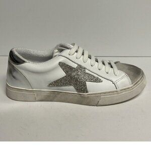 Steve Madden Women's Rezume Rhinestone Sneaker White Size 9 M